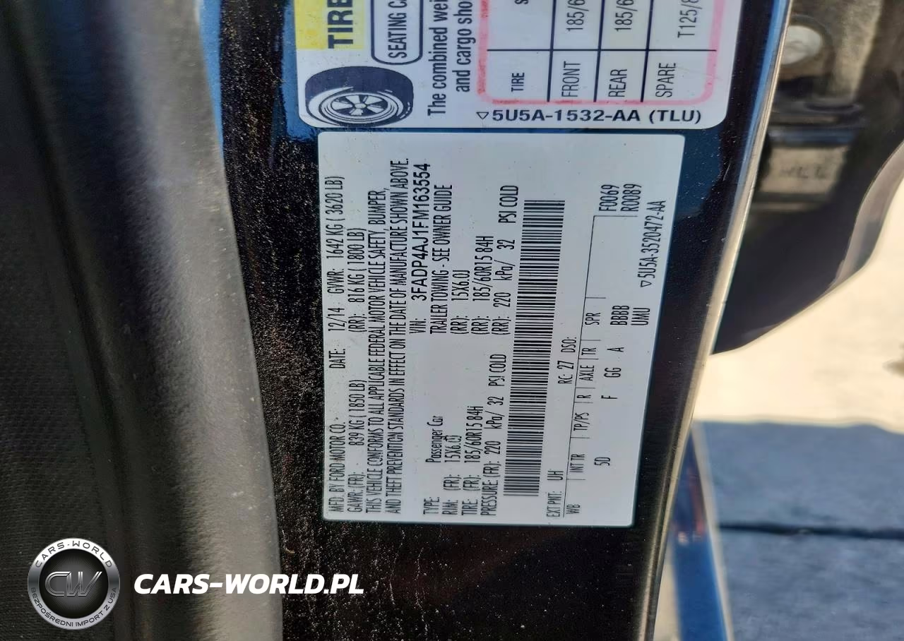 2015 Ford Fiesta S VIN:3FADP4AJ1FM163554 - 12