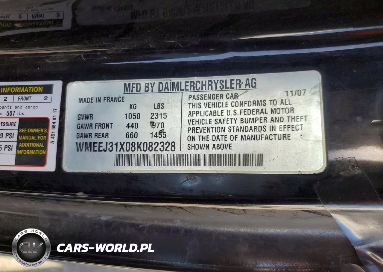 2008 Smart Fortwo Pure VIN:WMEEJ31X08K082328 - 12