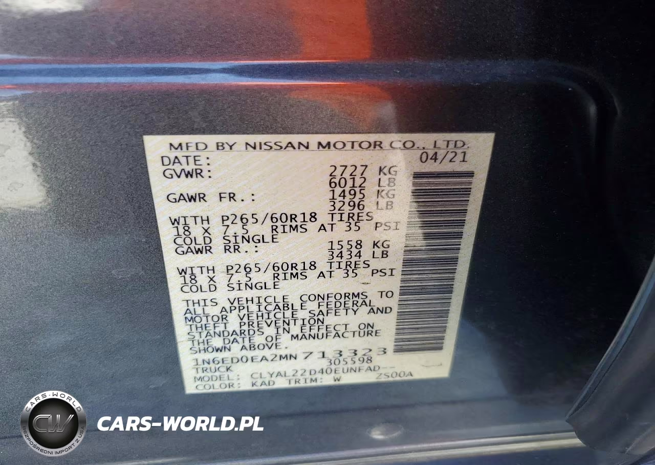 2021 Nissan Frontier Sv VIN:1N6ED0EA2MN713323 - 12