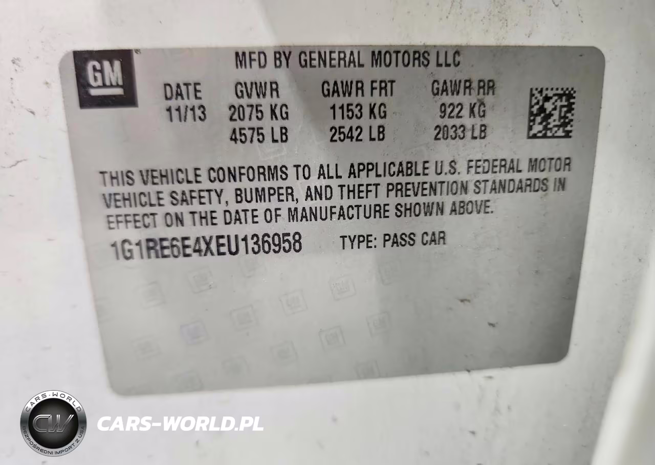 2014 Chevrolet Volt VIN:1G1RE6E4XEU136958 - 12