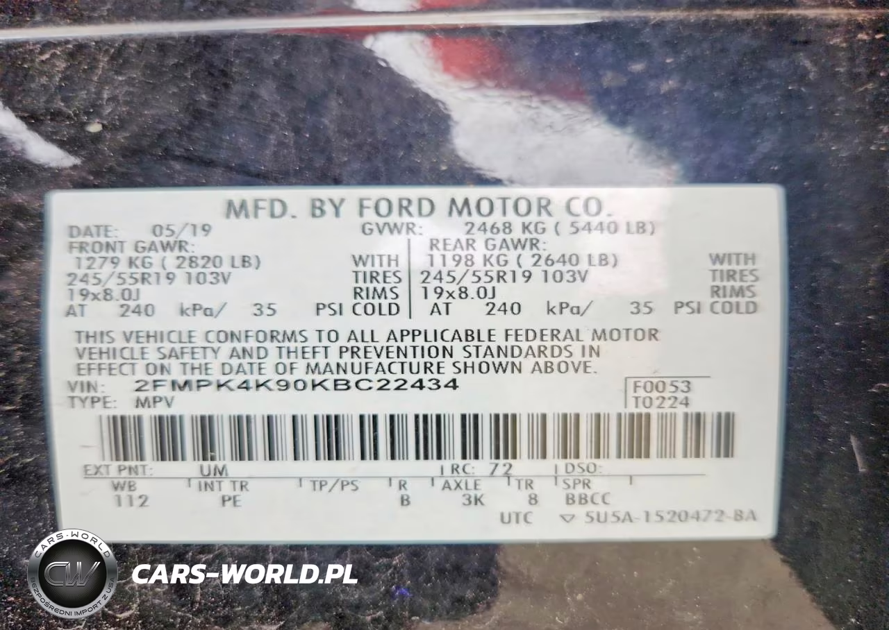 2019 Ford Edge Titanium VIN:2FMPK4K90KBC22434 - 13