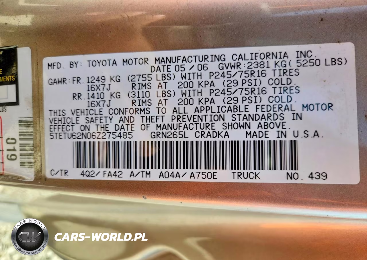 2006 Toyota Tacoma Prerunner Access Cab VIN:5TETU62N06Z275485 - 12