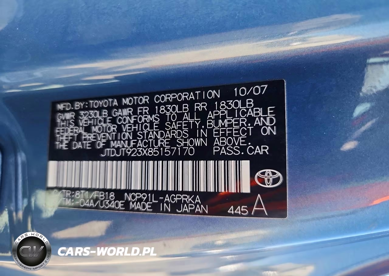 2008 Toyota Yaris Base VIN:JTDJT923X85157170 - 12