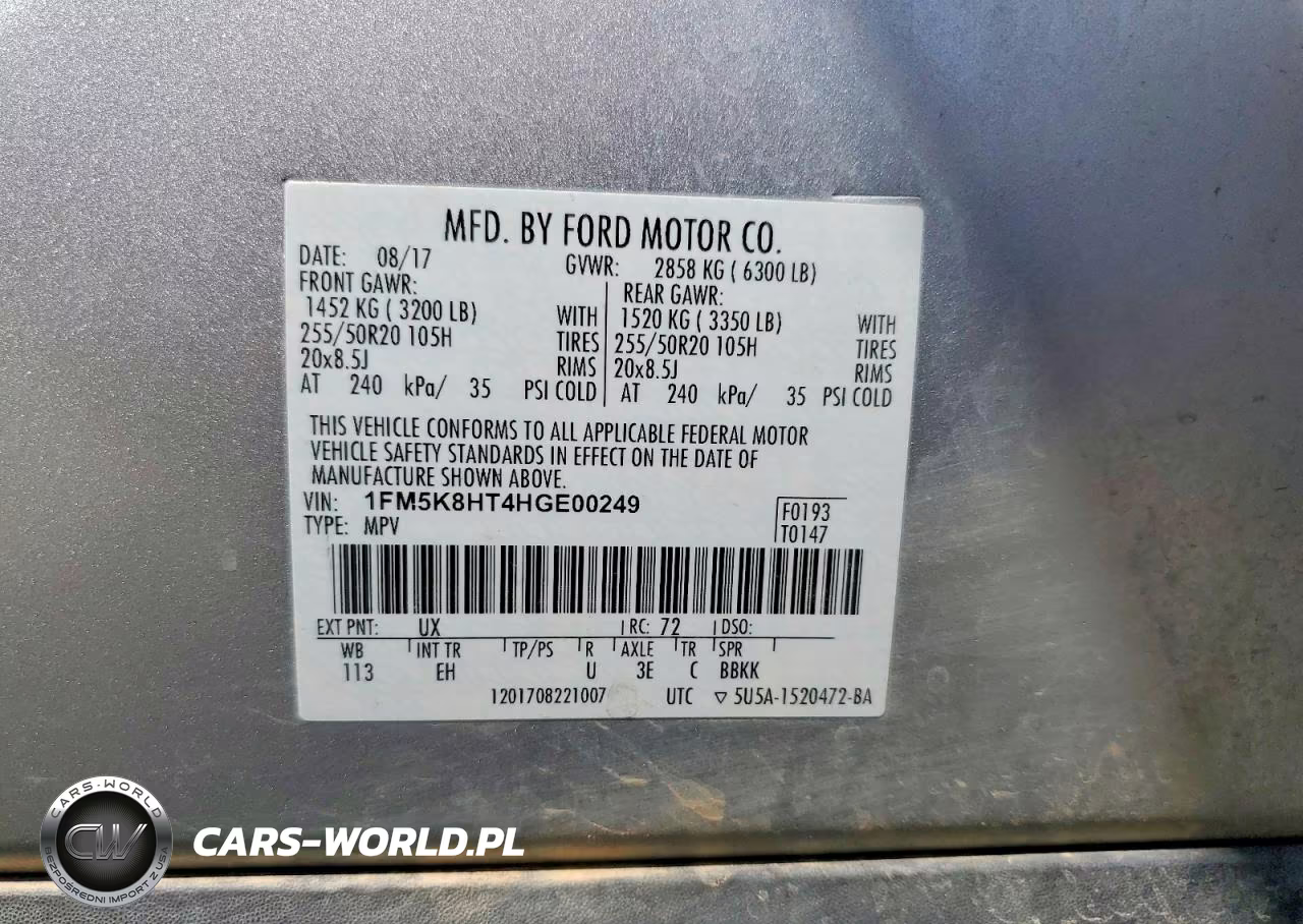 2017 Ford Explorer Platinum VIN:1FM5K8HT4HGE00249 - 13