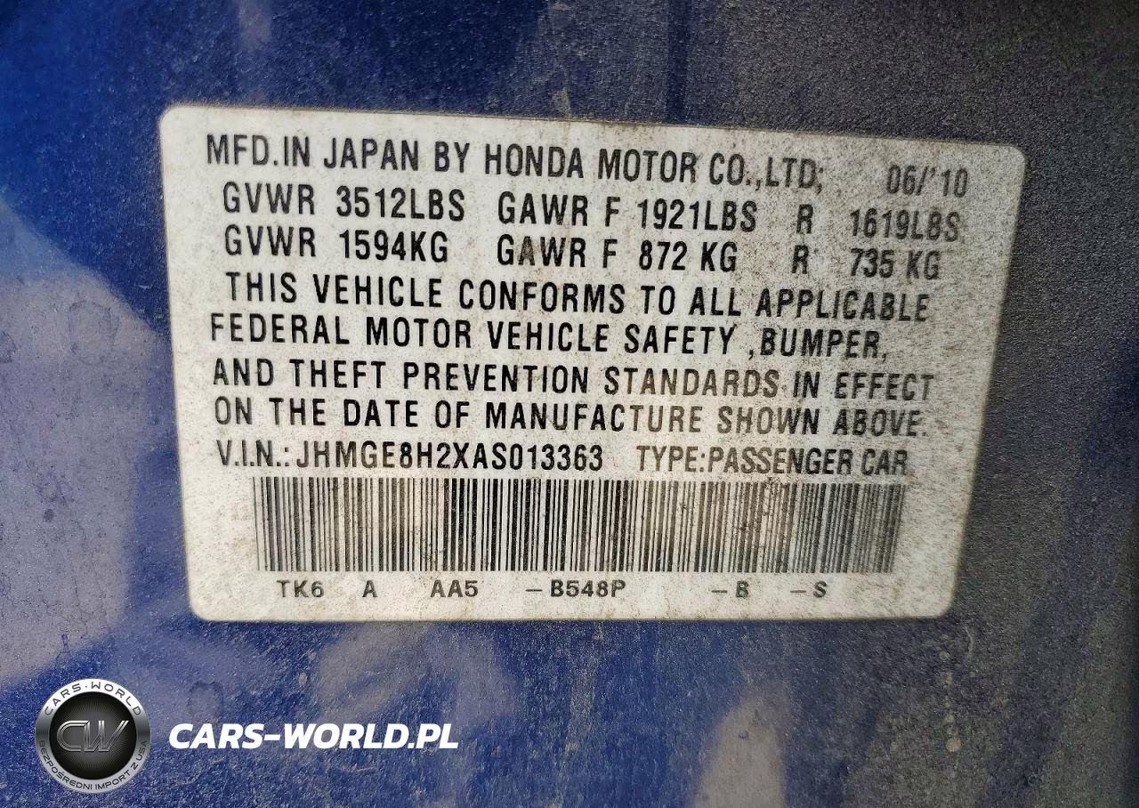 2010 Honda Fit Lx VIN:JHMGE8H2XAS013363 - 13