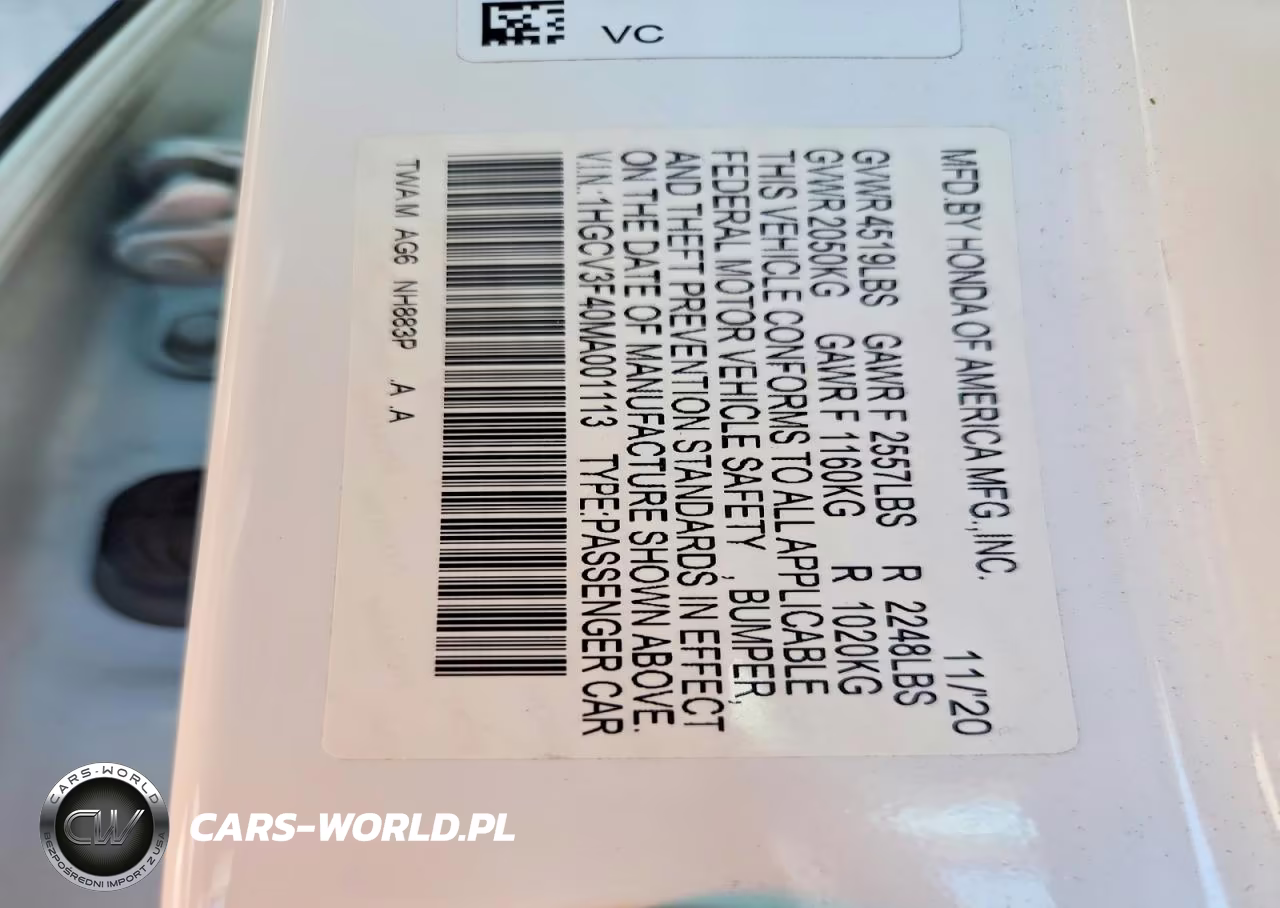 2021 Honda Accord Hybrid Ex VIN:1HGCV3F40MA001113 - 13