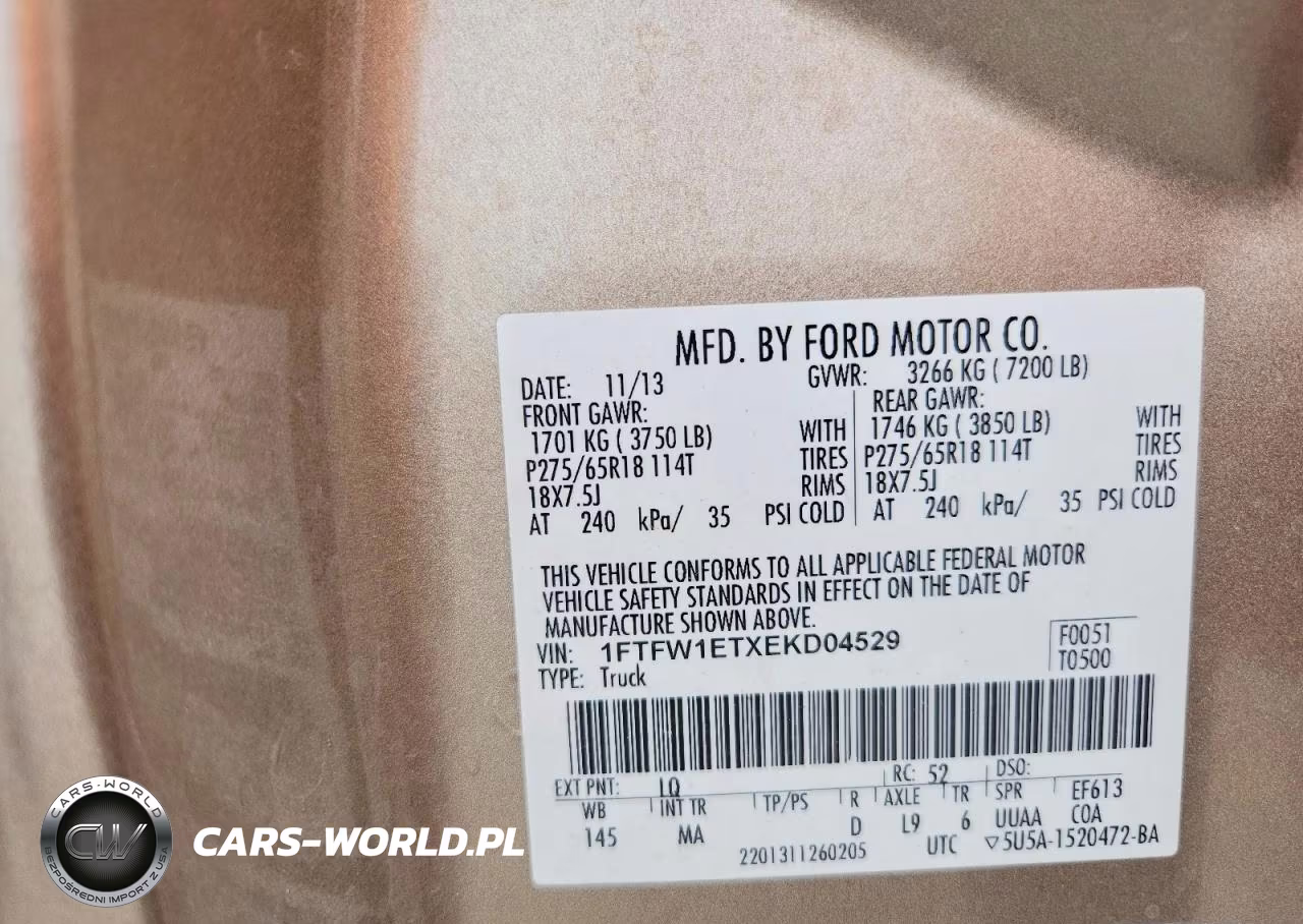 2014 Ford F150 Supercrew VIN:1FTFW1ETXEKD04529 - 12