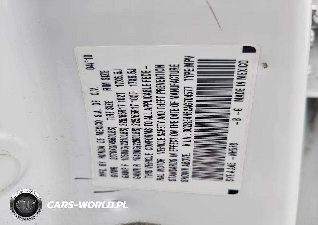 2010 Honda Cr-V Ex VIN:3CZRE4H52AG704577 - 12