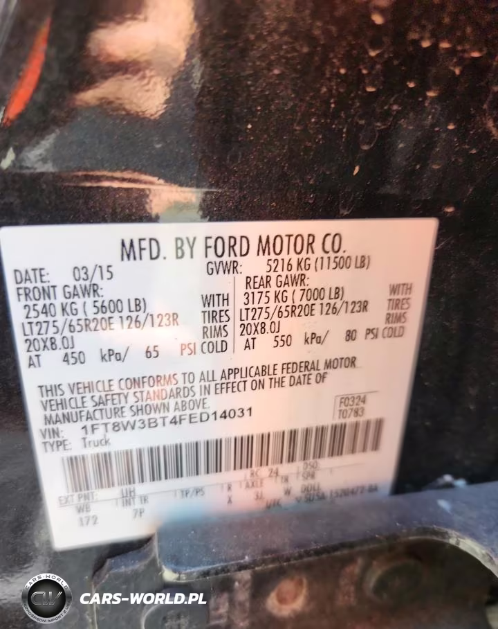 2015 Ford F350 Super Duty VIN:1FT8W3BT4FED14031 - 12