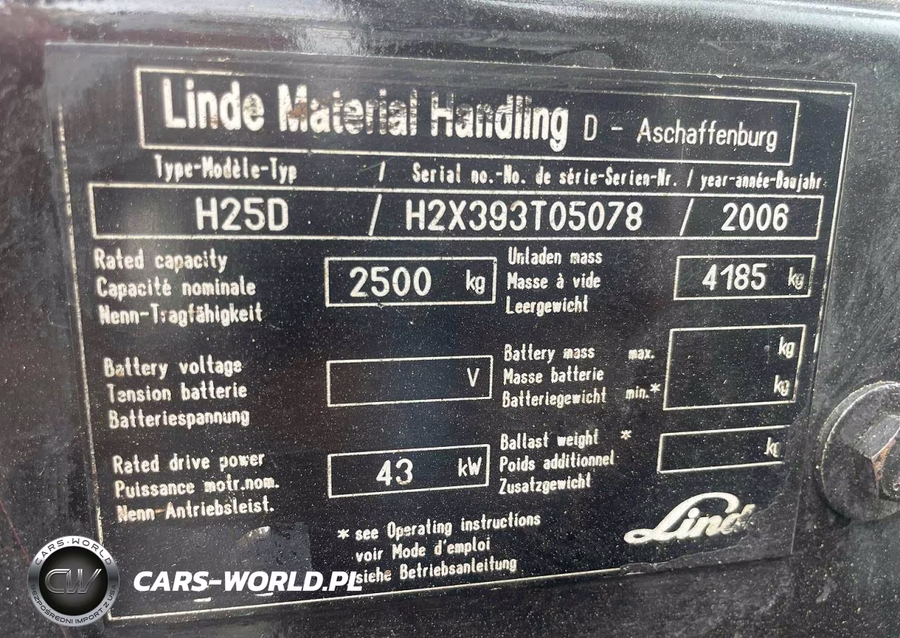 2006 Linde Material Handling H25D VIN:H2X393T05078 - 10