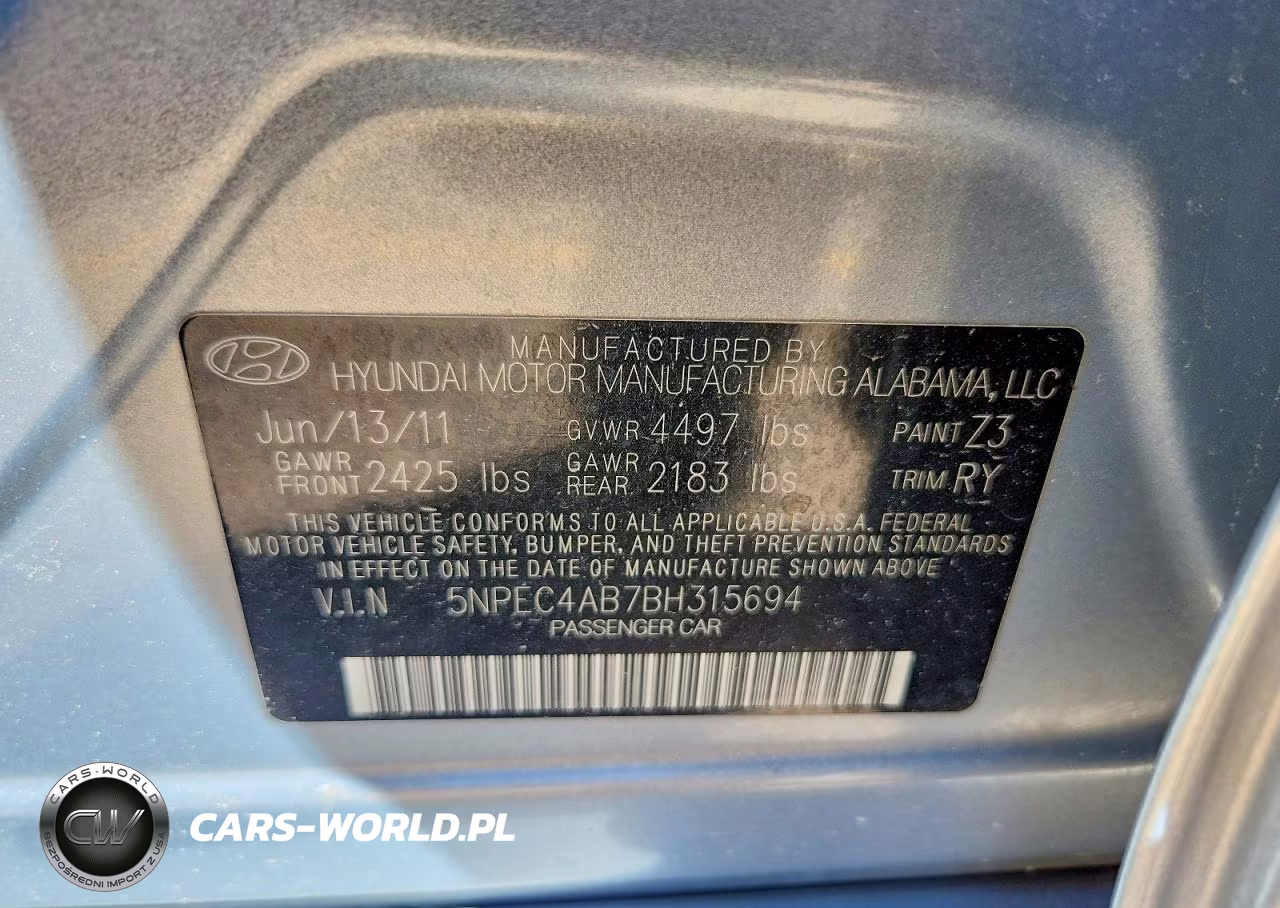 2011 Hyundai Sonata Se 2.0T VIN:5NPEC4AB7BH315694 - 13