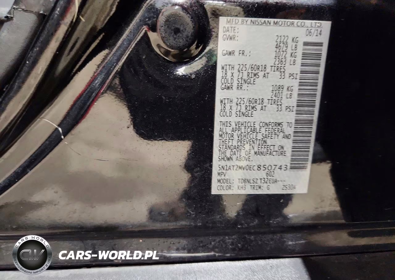 2014 Nissan Rogue Sl VIN:5N1AT2MV0EC850743 - 14