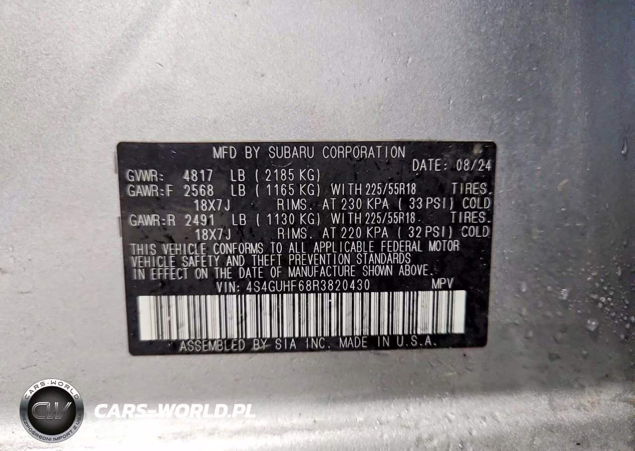 2024 Subaru Crosstrek Sport VIN:4S4GUHF68R3820430 - 14