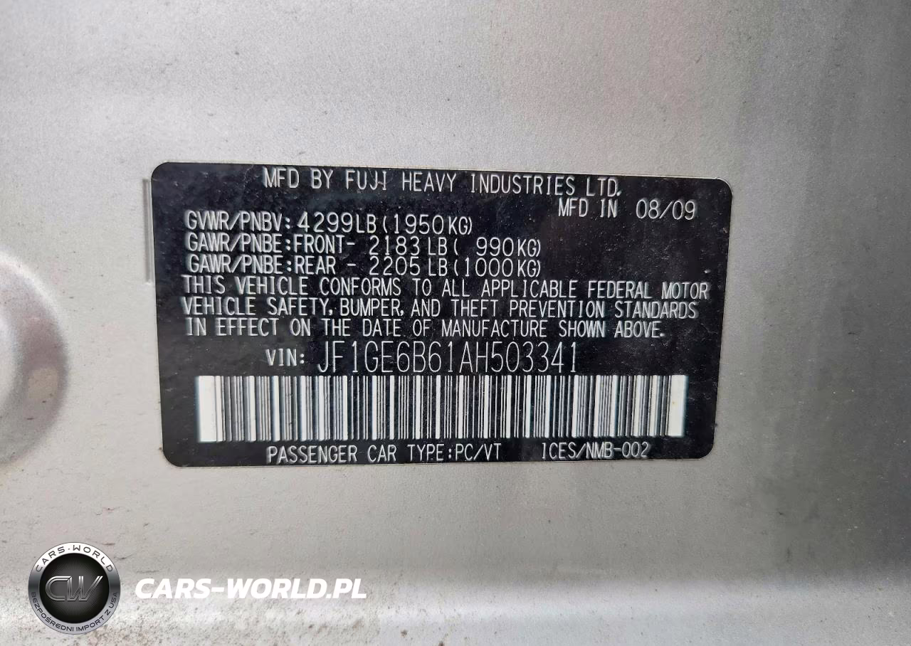 2010 Subaru Impreza 2.5I Premium VIN:JF1GE6B61AH503341 - 13