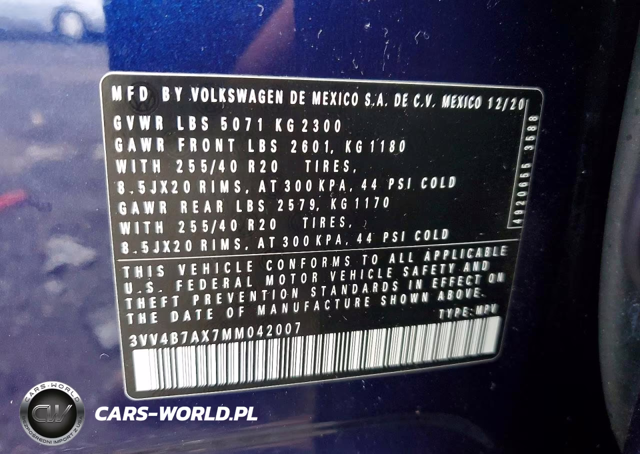 2021 Volkswagen Tiguan Sel Premium R-Line VIN:3VV4B7AX7MM042007 - 13