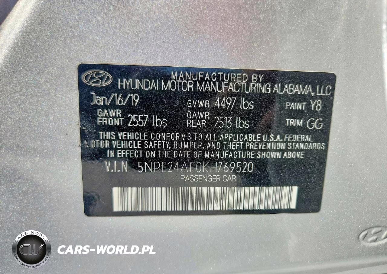 2019 Hyundai Sonata Se VIN:5NPE24AF0KH769520 - 12