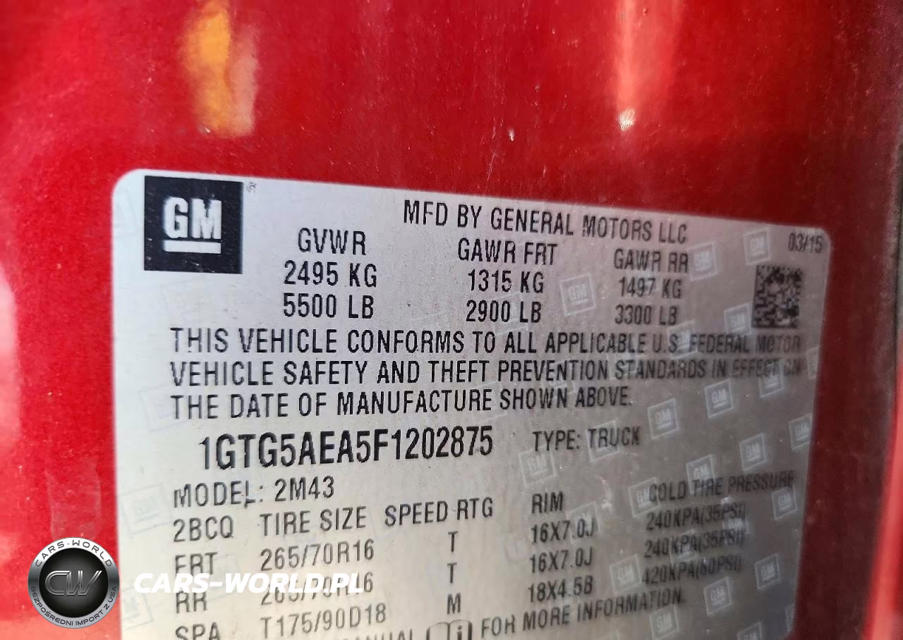 2015 GMC Canyon VIN:1GTG5AEA5F1202875 - 12