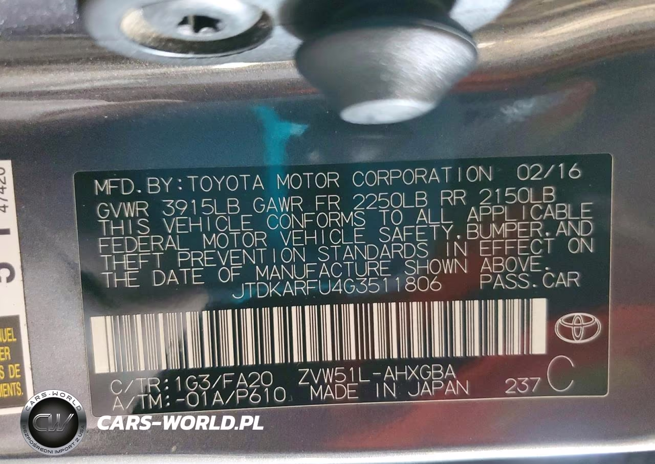 2016 Toyota Prius Three VIN:JTDKARFU4G3511806 - 13