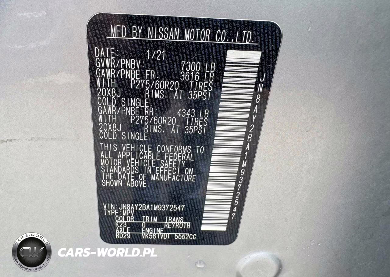 2021 Nissan Armada Sl VIN:JN8AY2BA1M9372547 - 12