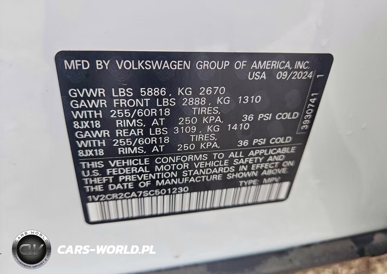 2025 Volkswagen Atlas Peak Edition Se VIN:1V2CR2CA7SC501230 - 13