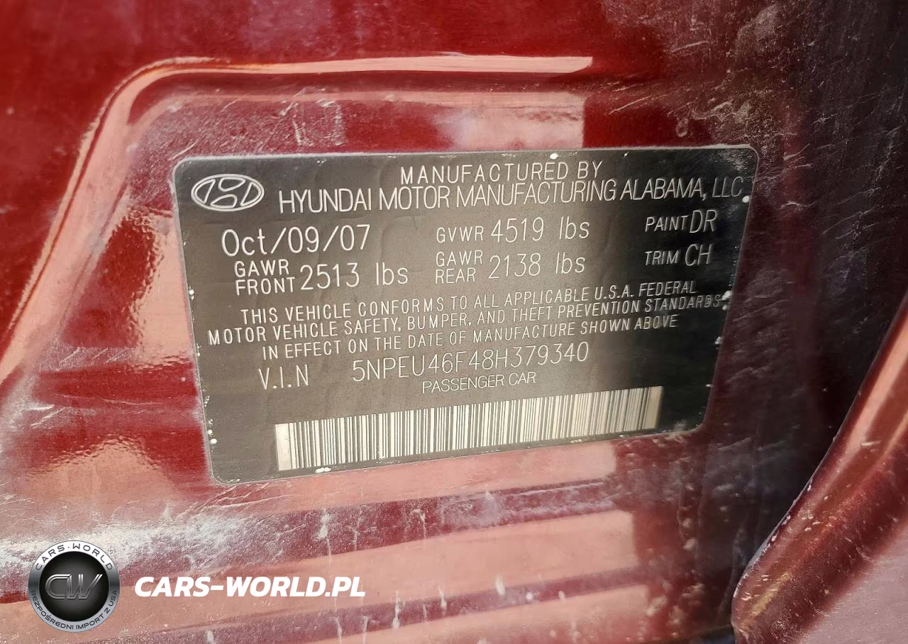 2008 Hyundai Sonata Se V6 VIN:5NPEU46F48H379340 - 13