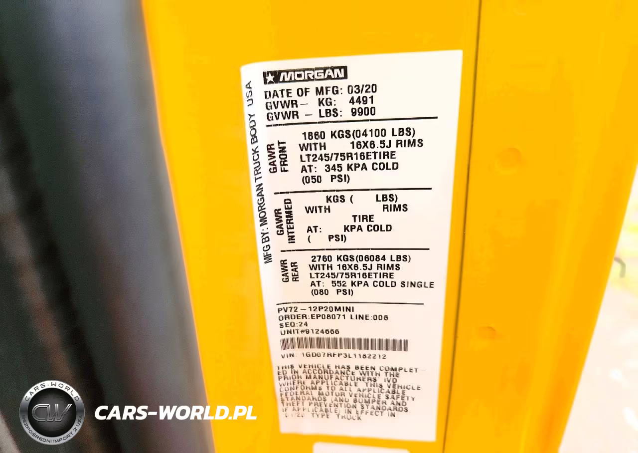 2020 GMC Savana Cutaway Work Van VIN:1GD07RFP3L1182212 - 13
