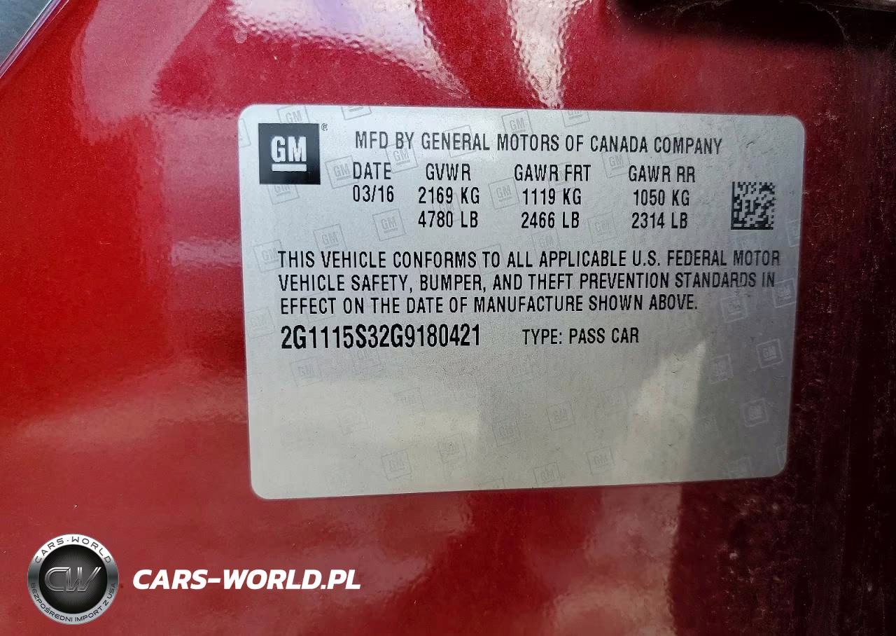 2016 Chevrolet Impala Lt VIN:2G1115S32G9180421 - 12