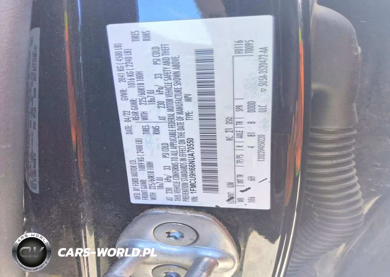 2022 Ford Escape Sel VIN:1FMCU9H66NUA70550 - 13
