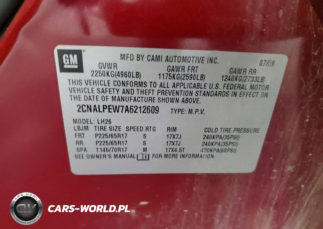 2010 Chevrolet Equinox Lt VIN:2CNALPEW7A6212609 - 13