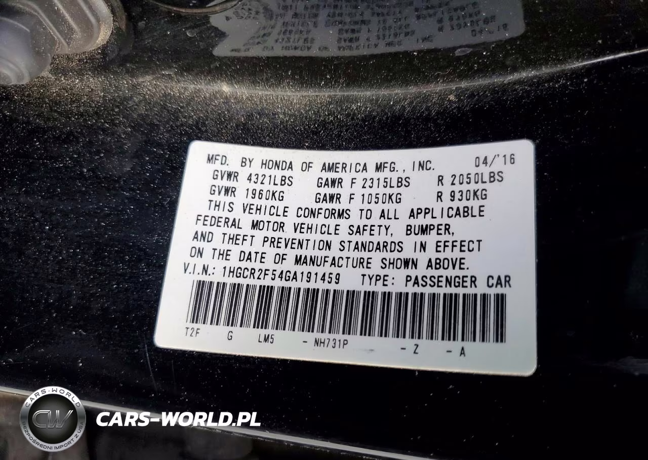2016 Honda Accord Sport VIN:1HGCR2F54GA191459 - 12