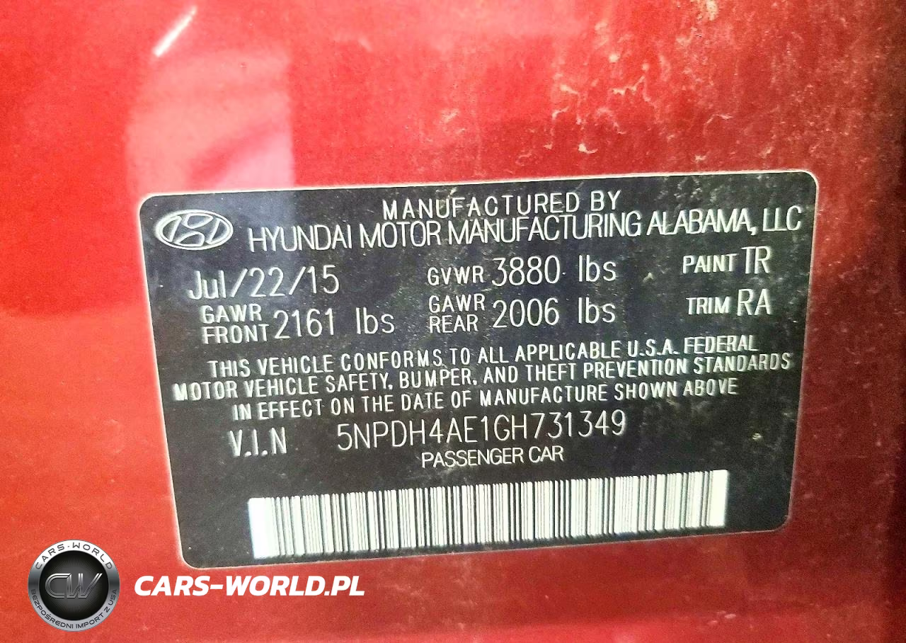 2016 Hyundai Elantra Se VIN:5NPDH4AE1GH731349 - 12