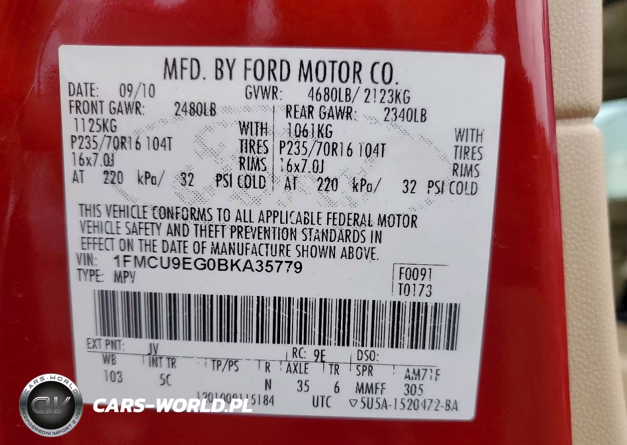 2011 Ford Escape Limited VIN:1FMCU9EG0BKA35779 - 13