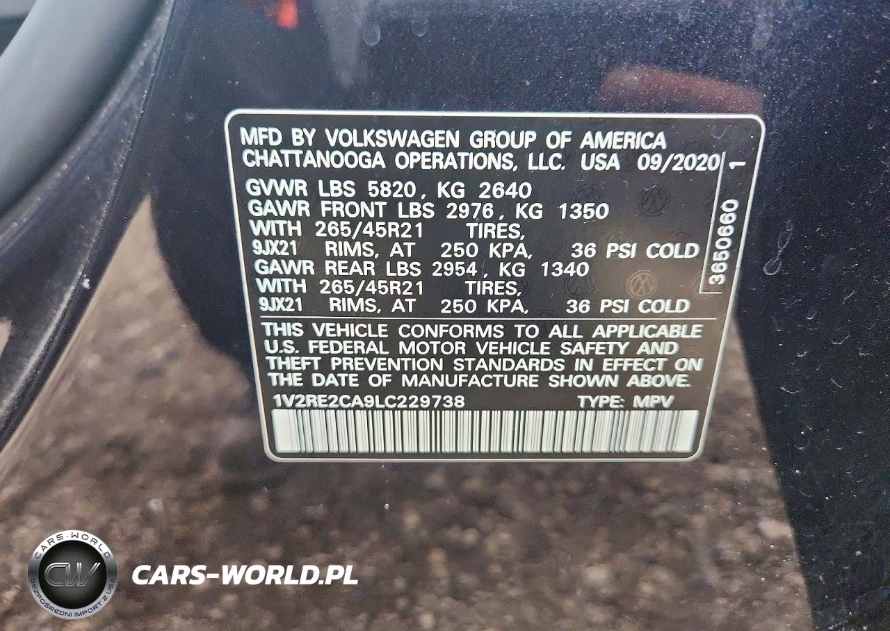 2020 Volkswagen Atlas Cross Sport Sel R-Line VIN:1V2RE2CA9LC229738 - 12