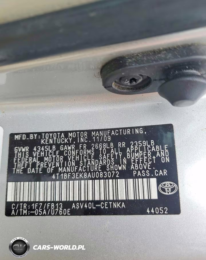 2010 Toyota Camry Base VIN:4T1BF3EK8AU083072 - 12