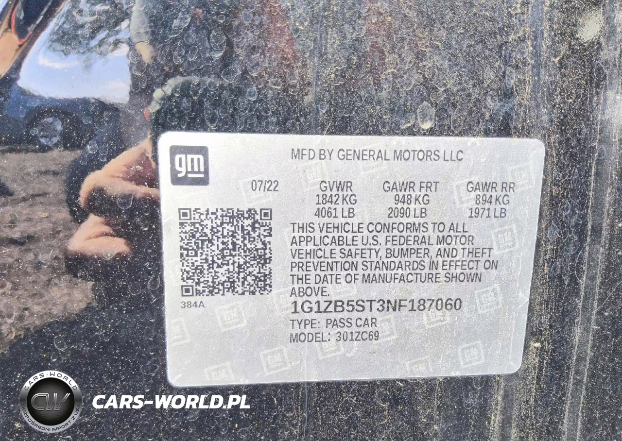 2022 Chevrolet Malibu Ls VIN:1G1ZB5ST3NF187060 - 8