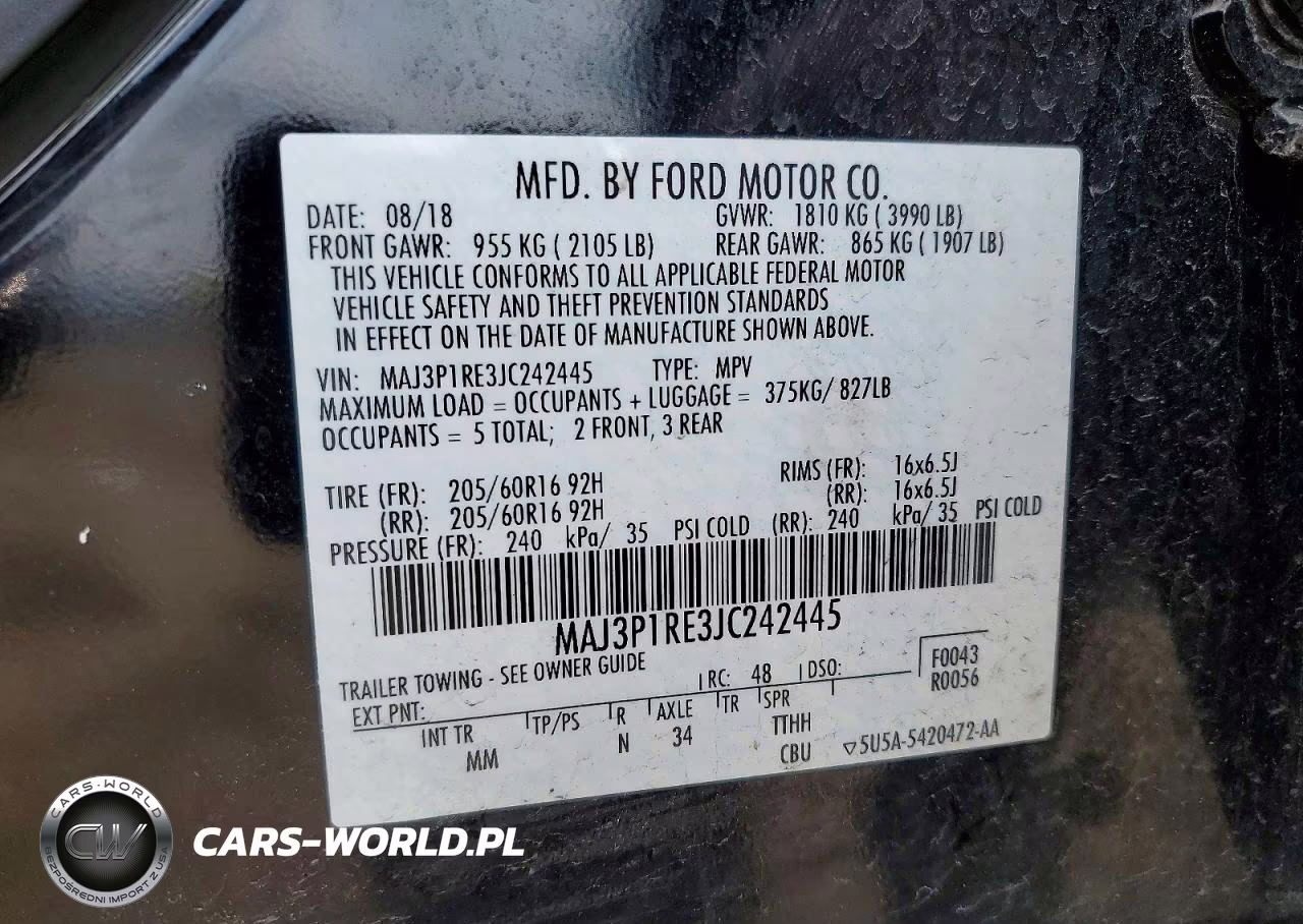 2018 Ford Ecosport S VIN:MAJ3P1RE3JC242445 - 12