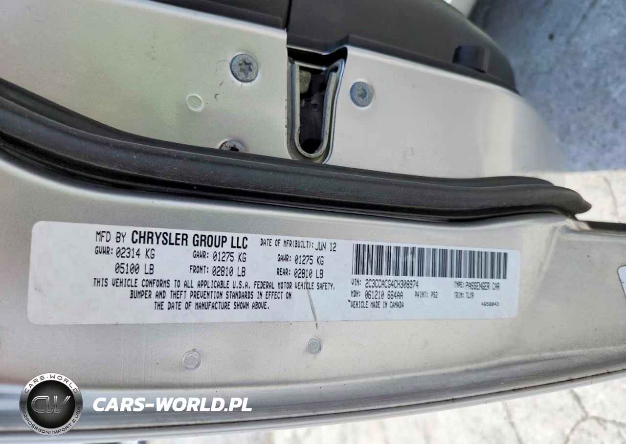 2012 Chrysler 300 Limited VIN:2C3CCACG4CH308974 - 12