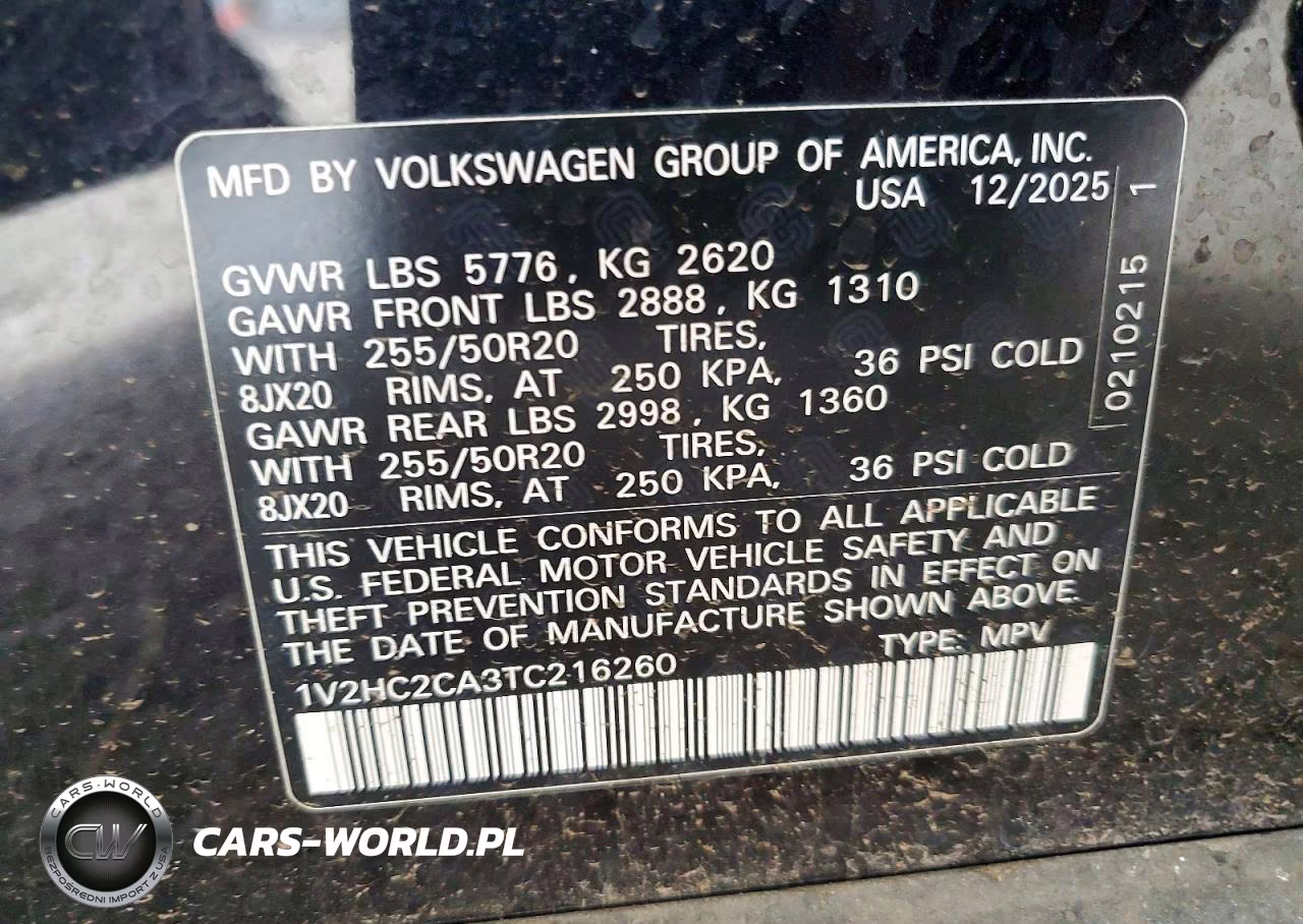 2026 Volkswagen Atlas Cross Sport Se VIN:1V2HC2CA3TC216260 - 13