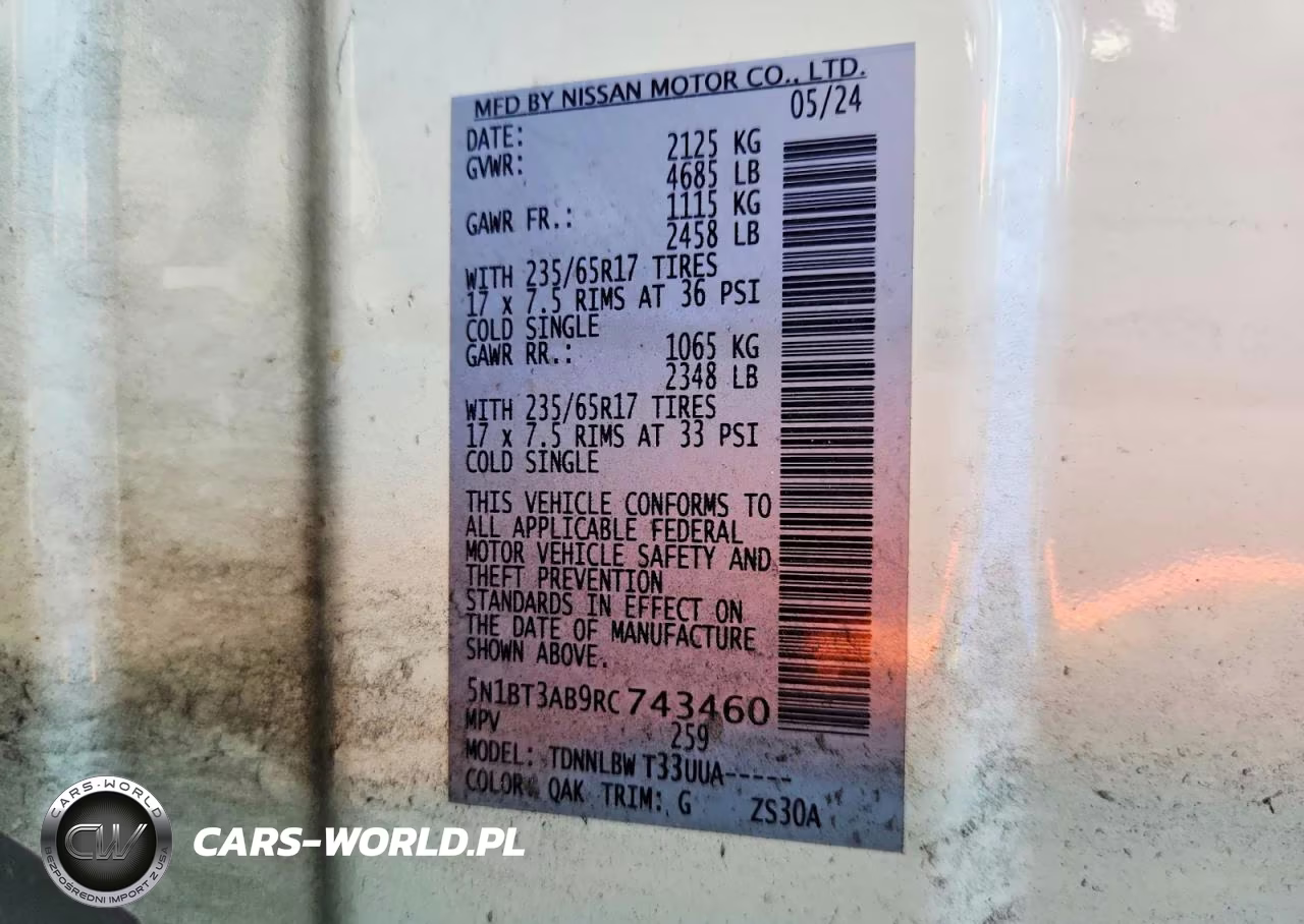 2024 Nissan Rogue S VIN:5N1BT3AB9RC743460 - 13