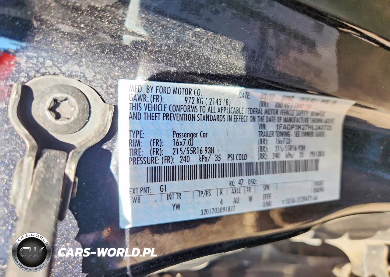 2017 Ford Focus Se VIN:1FADP3K27HL243723 - 12