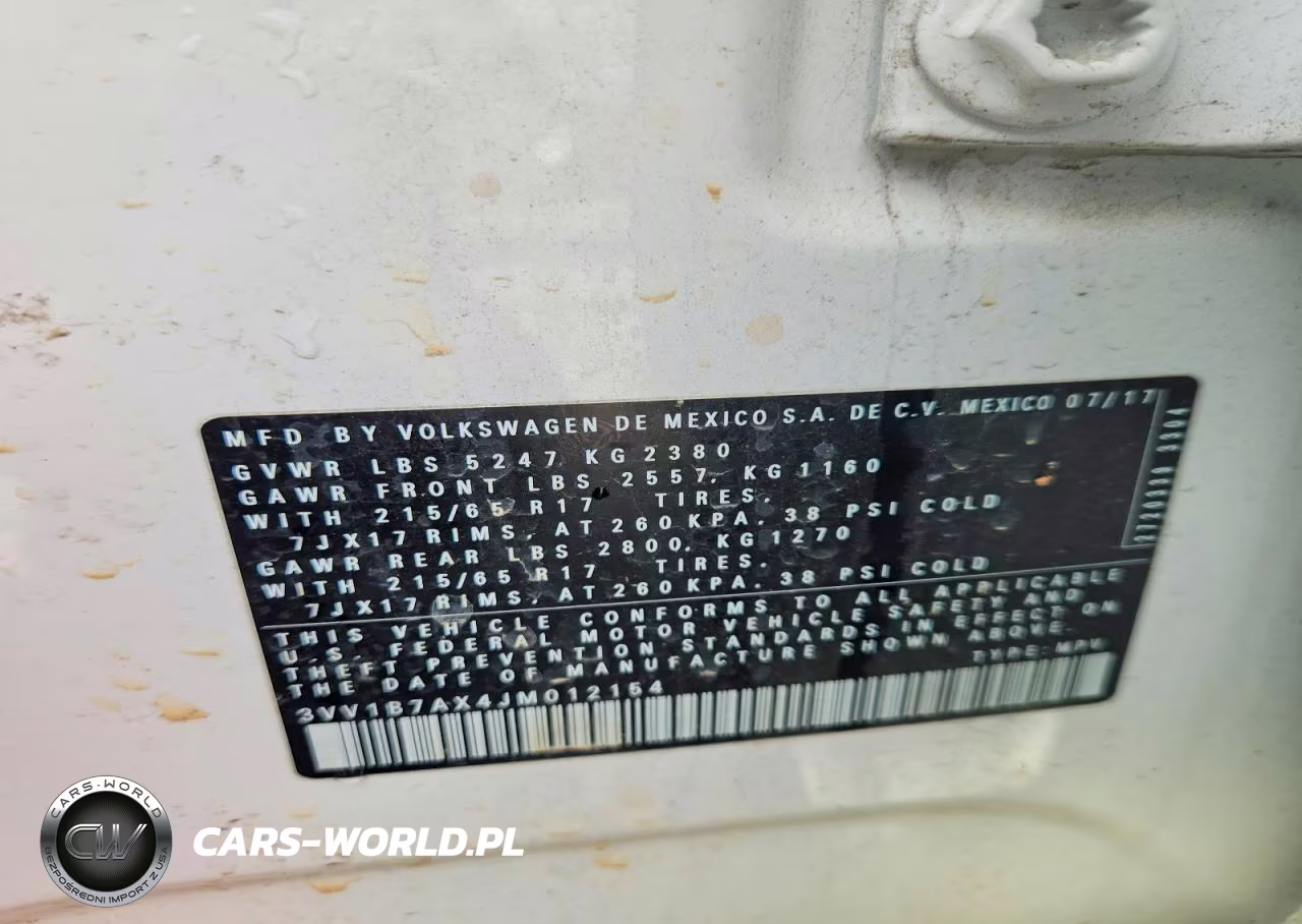 2018 Volkswagen Tiguan S VIN:3VV1B7AX4JM012154 - 13