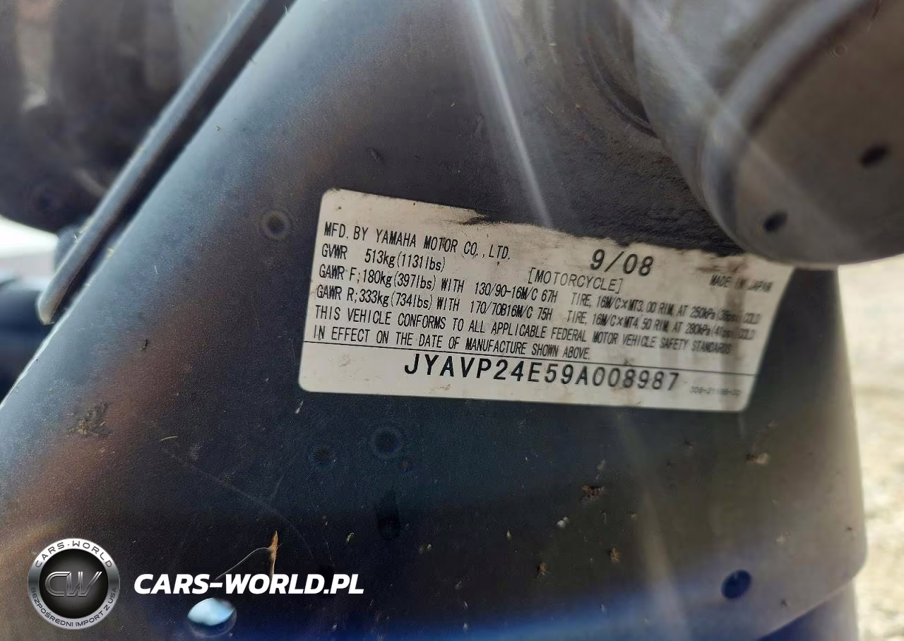 2009 Yamaha Xvs1300 A VIN:JYAVP24E59A008987 - 9