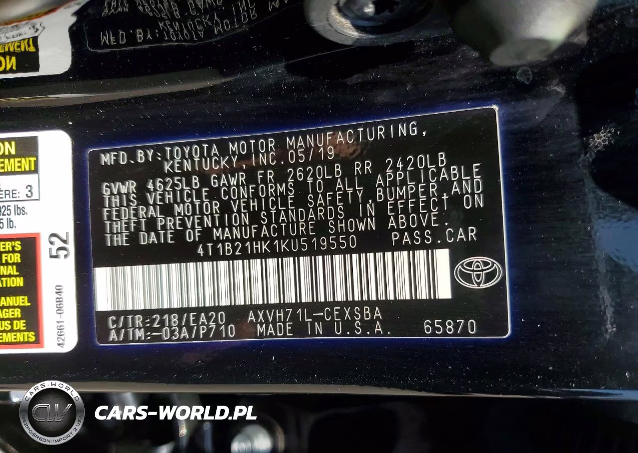 2019 Toyota Camry Hybrid Se VIN:4T1B21HK1KU519550 - 12