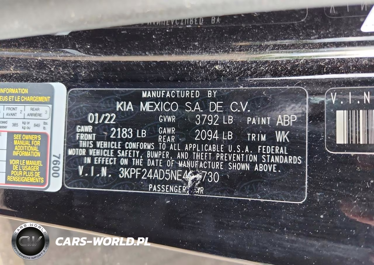 2022 Kia Forte Fe VIN:3KPF24AD5NE451730 - 12