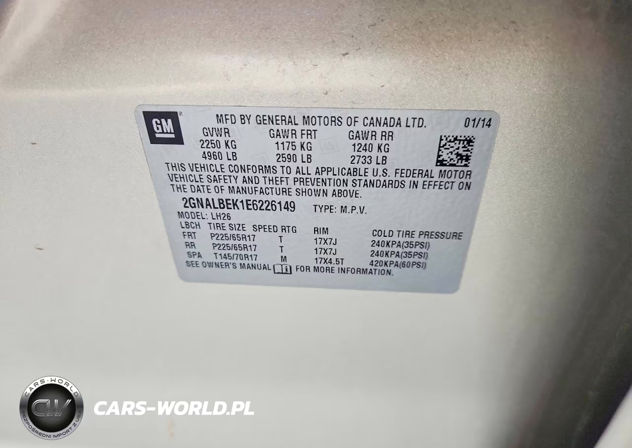 2014 Chevrolet Equinox Lt VIN:2GNALBEK1E6226149 - 13