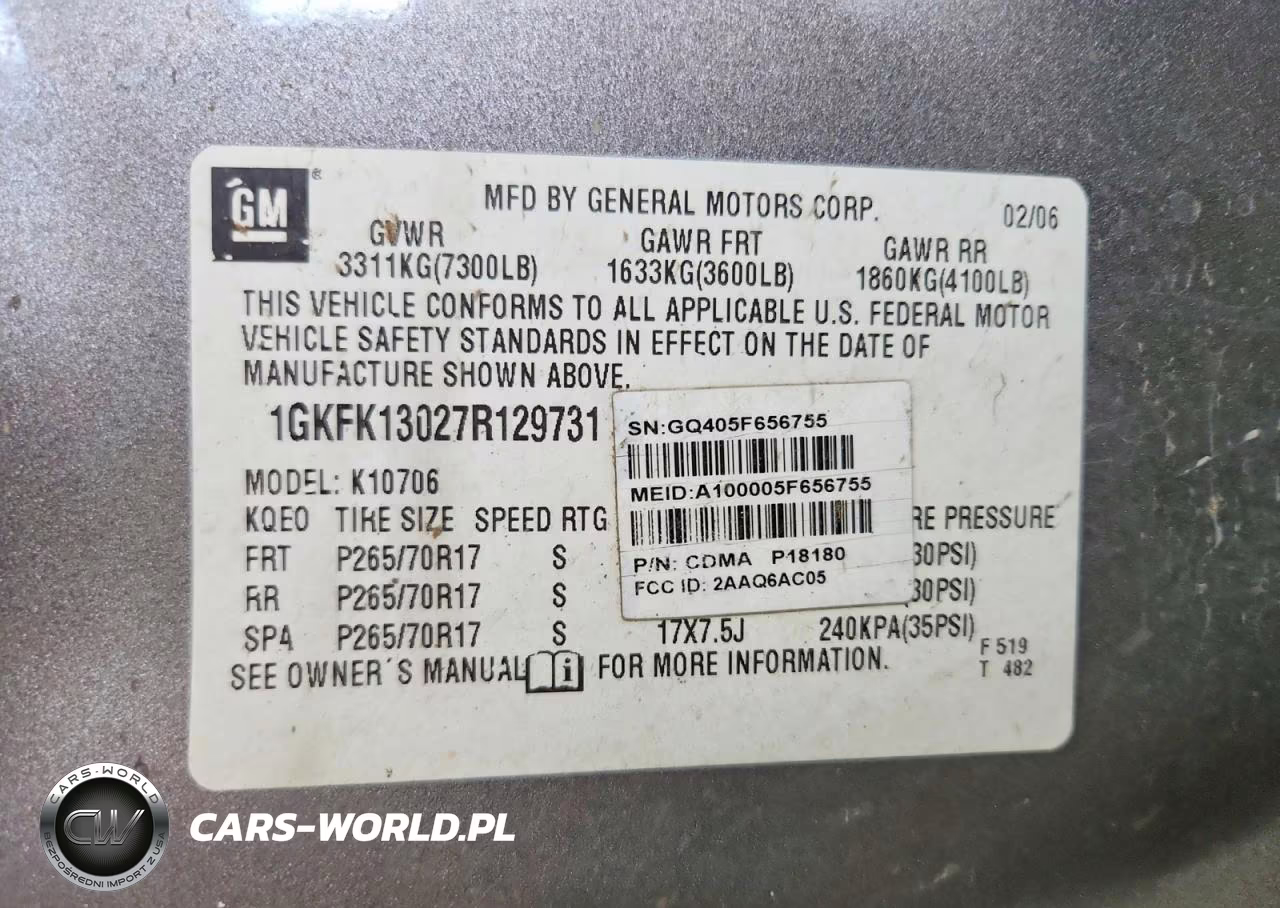 2007 GMC Yukon VIN:1GKFK13027R129731 - 13
