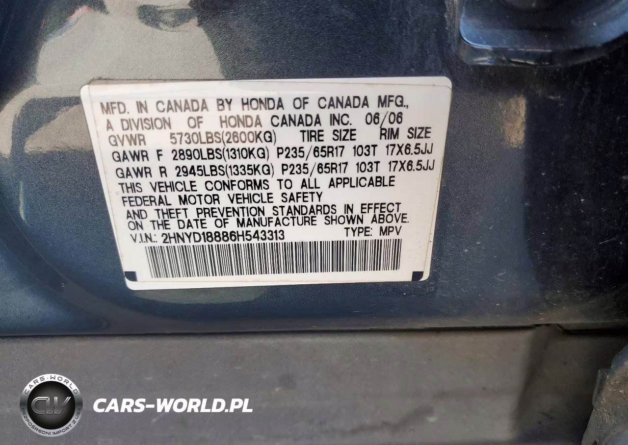 2006 Acura Mdx Touring VIN:2HNYD18886H543313 - 13