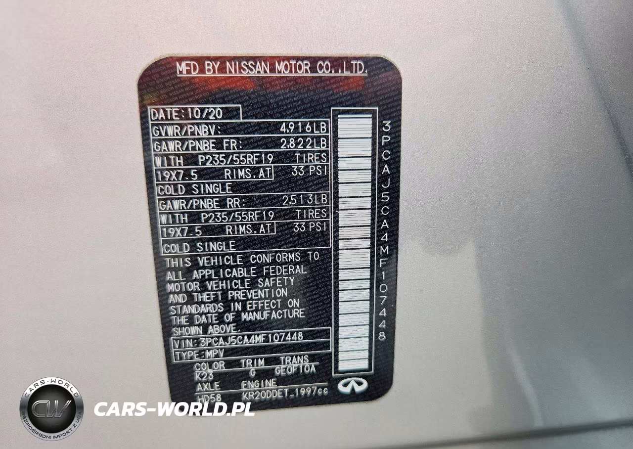 2021 Infiniti Qx50 Essential VIN:3PCAJ5CA4MF107448 - 13