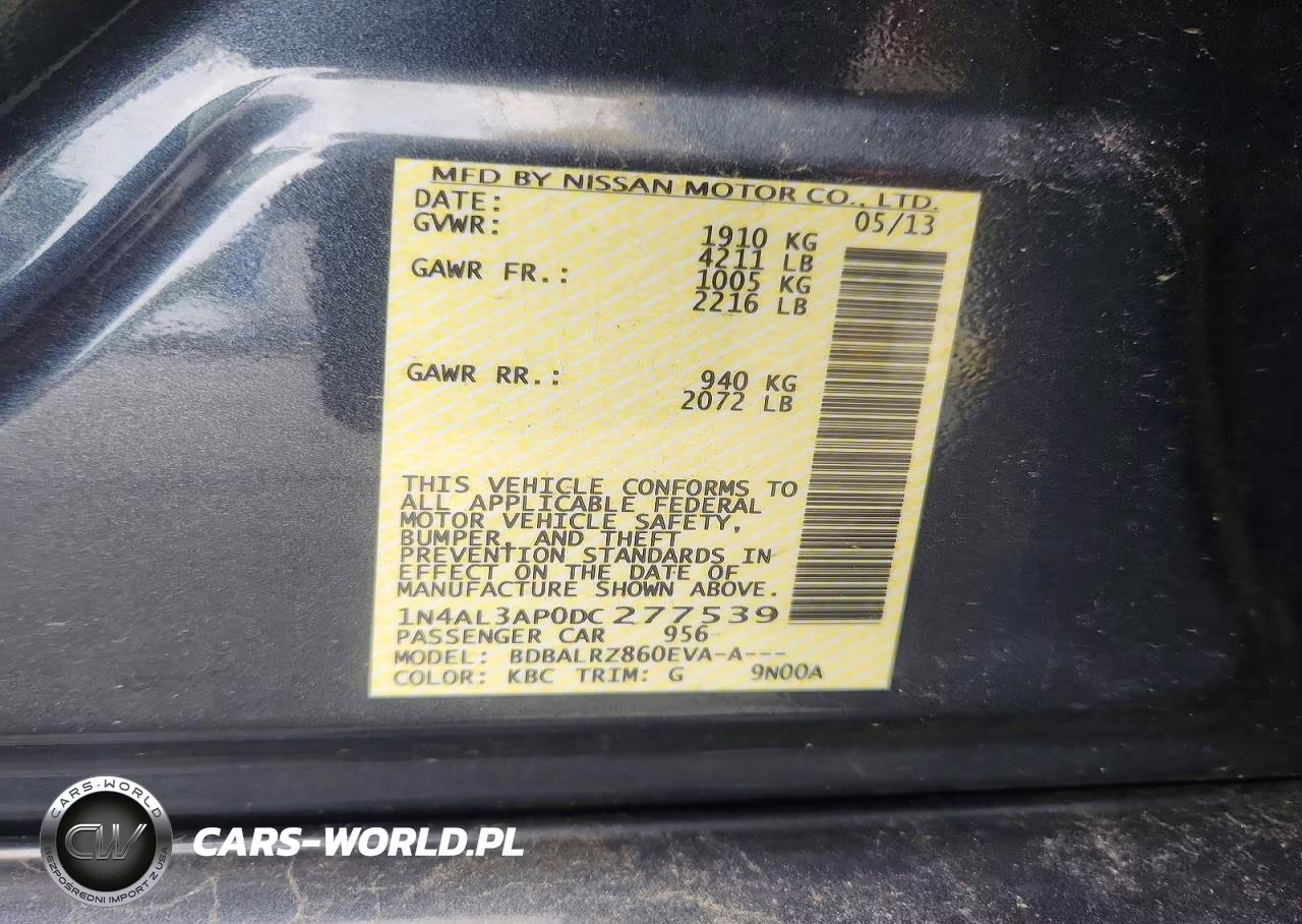 2013 Nissan Altima 2.5 VIN:1N4AL3AP0DC277539 - 12