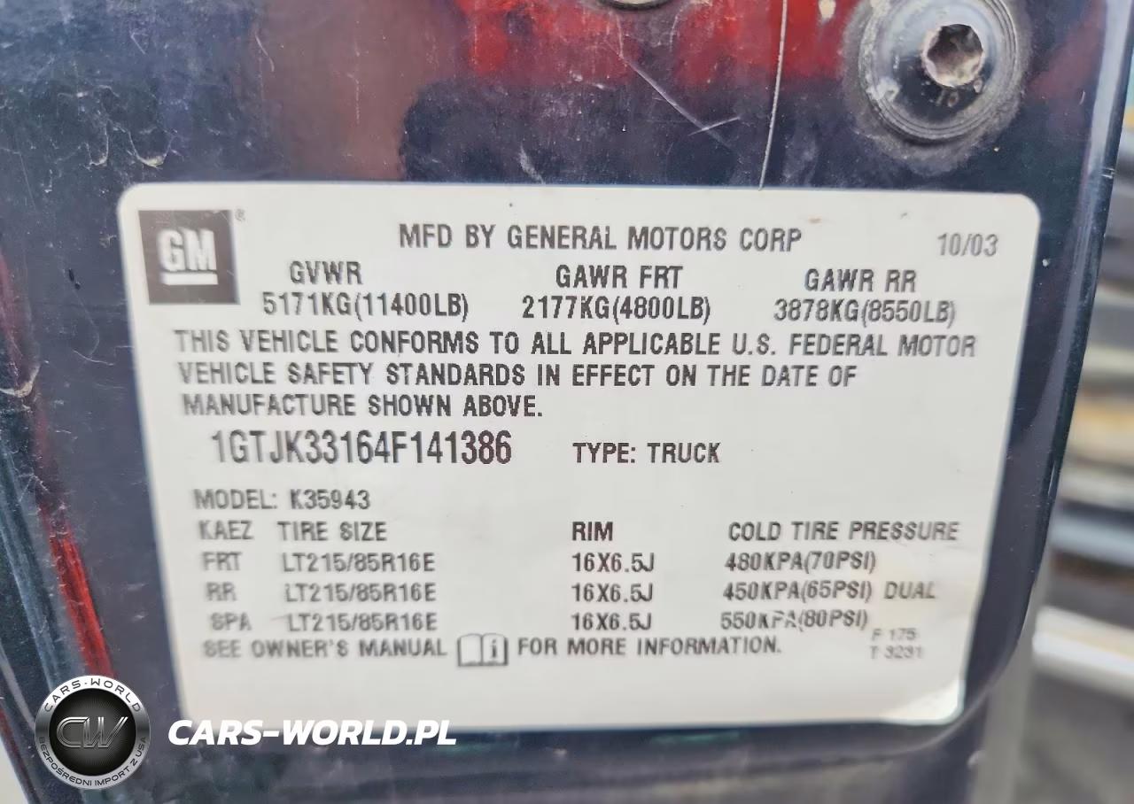 2004 GMC New Sierra K3500 VIN:1GTJK33164F141386 - 12